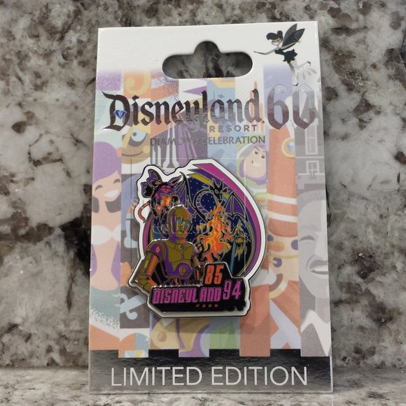 Disneyland 60th Pin Decades 85-94 Star Tours Captain E-0 Splash Mountain Granito - Picture 1 of 3